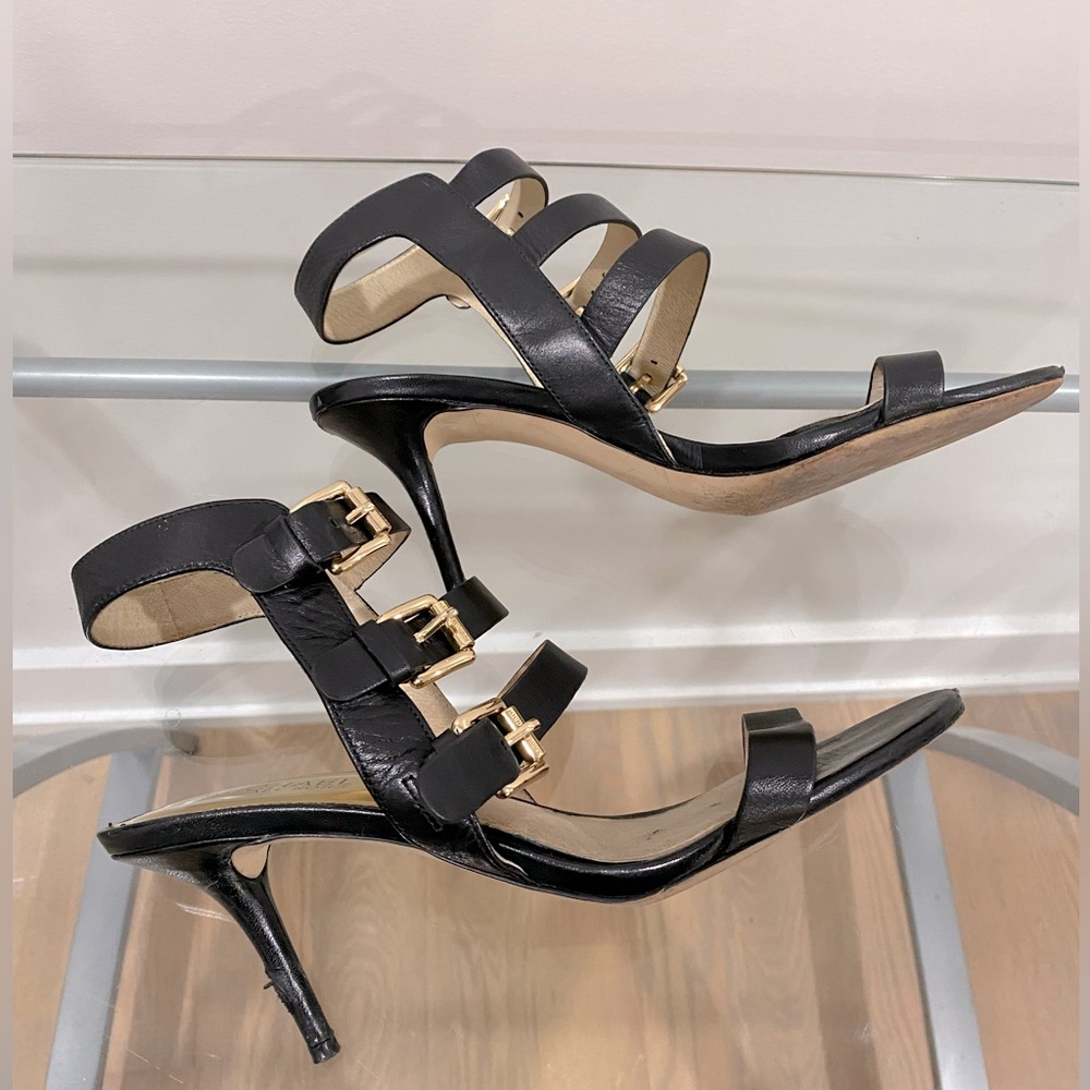 Michael by Michael Kors black strappy heels, 3 1/2 inch, size 8